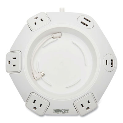 Tripp Lite Conference Power Surge Protector, 4 AC Outlets, 8 ft Cord, 1,080 J, Gray, Ships in 7-10 Business Days (TLP48USBCUFO)