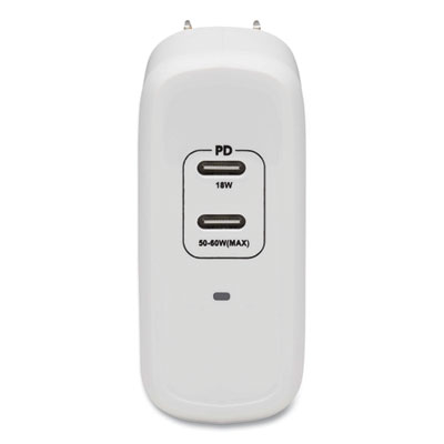 Tripp Lite Dual-Port Compact USB-C Wall Charger, White, Ships in 7-10 Business Days (U280W0268C2G)