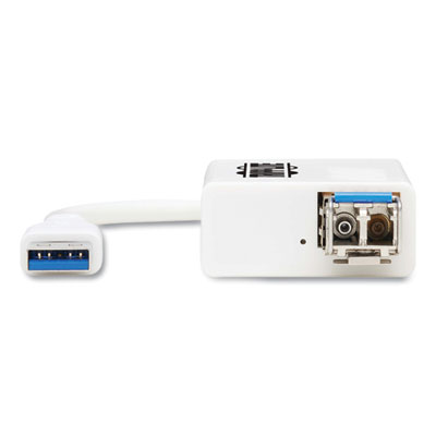 Tripp Lite USB 3.0 to LC Multimode Fiber Optic Transceiver Ethernet Adapter, White, Ships in 7-10 Business Days (U336MMF1GLC)