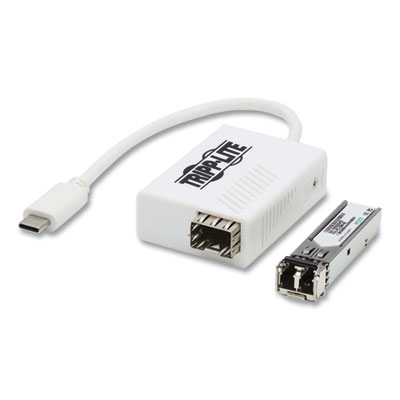 Tripp Lite USB-C 3.1 to LC Singlemode Fiber Optic Transceiver Gigabit Ethernet Adapter, White, Ships in 7-10 Business Days (U436SMF1GLC)
