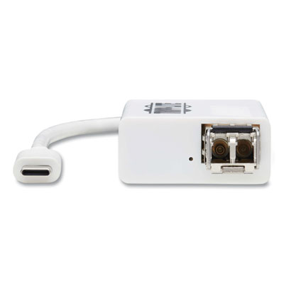 Tripp Lite USB-C 3.1 to LC Singlemode Fiber Optic Transceiver Gigabit Ethernet Adapter, White, Ships in 7-10 Business Days (U436SMF1GLC)
