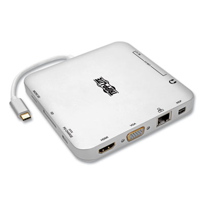Tripp Lite USB-C Ultra HD Dual Display Dock, and 60 W PD Charging, Silver, Ships in 7-10 Business Days (TRPU442DOCK2S)