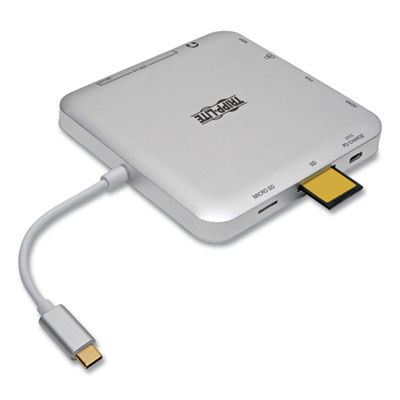 Tripp Lite USB-C Ultra HD Dual Display Dock, and 60 W PD Charging, Silver, Ships in 7-10 Business Days (TRPU442DOCK2S)