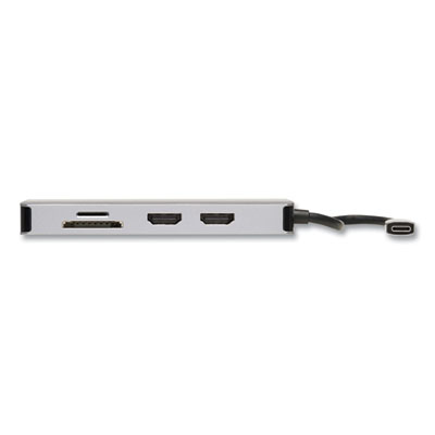Tripp Lite USB-C UHD Dual Display Dock, HDMI/Micro SD/RJ45/SD/USB-A/USB-C PD Charging, Black/Gray, Ships in 7-10 Business Days (TRPU442DOCK8GGG)