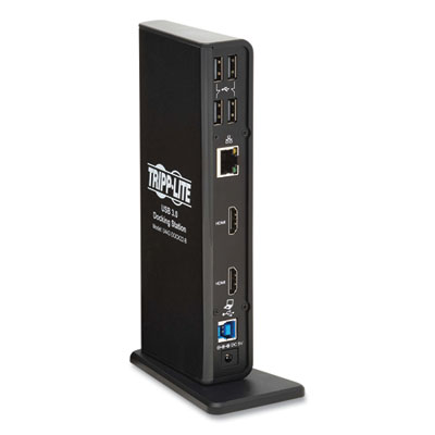 Tripp Lite USB-A/USB-C Dual Display Docking Station, 3.5 mm; HDMI; RJ45; USB A; USB-B, Black, Ships in 7-10 Business Days (U442DOCK22B)
