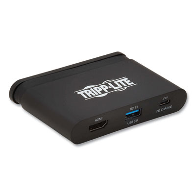 Tripp Lite USB-C Multiport Adapter with 4K HDMI, USB-A, Self-Storing Cable, and 100 W PD Charging, Black, Ships in 7-10 Business Days (TRPU444T6NH4UBC)