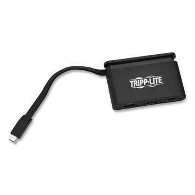 Tripp Lite USB-C Multiport Adapter with 4K HDMI, USB-A, Self-Storing Cable, and 100 W PD Charging, Black, Ships in 7-10 Business Days (TRPU444T6NH4UBC)