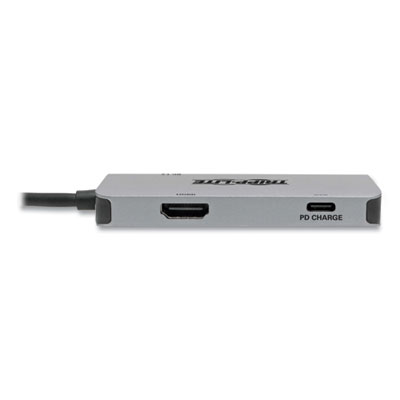Tripp Lite USB-C Multiport Adapter with 4K HDMI, 3 USB-A Ports, and 100 W PD Charging, HDMI, Gray, Ships in 7-10 Business Days (U44406NH3UC)