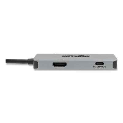 Tripp Lite USB-C Multiport Adapter with 4K HDMI, 3 USB-A Ports, and 100 W PD Charging, HDMI, Gray, Ships in 7-10 Business Days (U44406NH3UC)