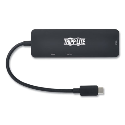 Tripp Lite USB-C Multiport Adapter with 4K HDMI, 3 USB-A Hub Ports, and 100 W PD Charging, HDMI, Black, Ships in 7-10 Business Days (U44406NH3UC2)