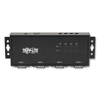 Tripp Lite RS-422/RS-485 USB to Serial FTDI Adapter with COM Retention, Four DB9 (M)/USB-B (F), Black, Ships in 7-10 Business Days (U208004IND)