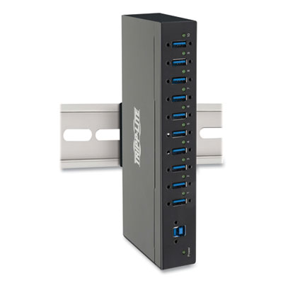 Tripp Lite Industrial-Grade USB 3.0 SuperSpeed Hub, 10 Ports, Black, Ships in 7-10 Business Days (TRPU360010IND)