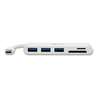 Tripp Lite USB-C Hub with Card Reader, 3 Ports, White, Ships in 7-10 Business Days (TRPU4600033AM)