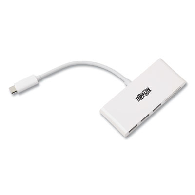 Tripp Lite USB-C Hub with Card Reader, 3 Ports, White, Ships in 7-10 Business Days (TRPU4600033AM)