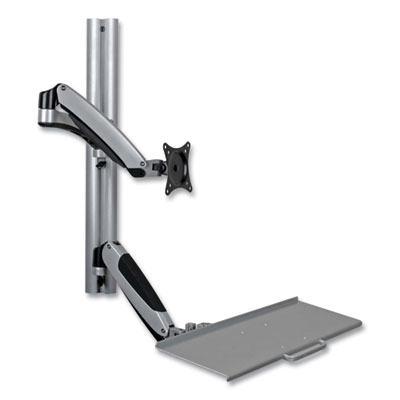 Tripp Lite WorkWise Adjustable-Height Wall-Mount Sit-Stand Workstation, 23.6" x 34.8" x 28.7", Black/Silver, Ships in 7-10 Business Days (WWSS1327RWTC)