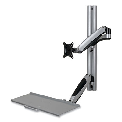 Tripp Lite WorkWise Adjustable-Height Wall-Mount Sit-Stand Workstation, 23.6" x 34.8" x 28.7", Black/Silver, Ships in 7-10 Business Days (WWSS1327RWTC)