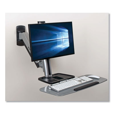 Tripp Lite WorkWise Wall-Mount Workstation, 31.1" x 37.6" x 26.2", Black/Silver, Ships in 7-10 Business Days (WWSS1332W)