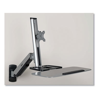 Tripp Lite WorkWise Wall-Mount Workstation, 31.1" x 37.6" x 26.2", Black/Silver, Ships in 7-10 Business Days (WWSS1332W)