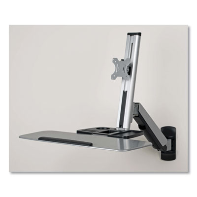 Tripp Lite WorkWise Wall-Mount Workstation, 31.1" x 37.6" x 26.2", Black/Silver, Ships in 7-10 Business Days (WWSS1332W)