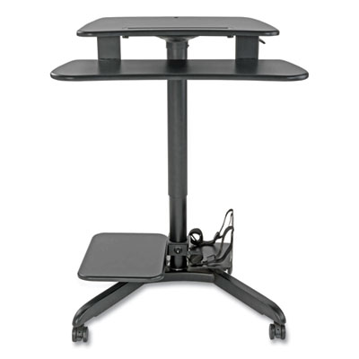 Tripp Lite WorkWise Mobile Standing Desk/Workstation, 23" x 28.2" x 29.5" to 47.2", Black, Ships in 7-10 Business Days (WWSSRDSTC)