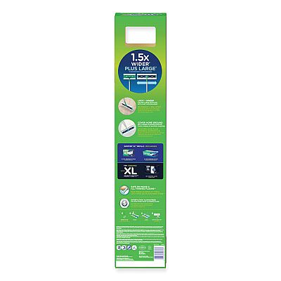 Swiffer Sweeper Mop, 16.5 x 9 White Cloth Head, 46" Green/Silver Aluminum/Plastic Handle (PGC01096)