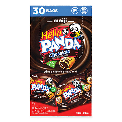 Meiji Hello Panda Chocolate Creme Filled Cookies, 0.75 oz Bag, 30 Bags/Carton (GRR22002038)