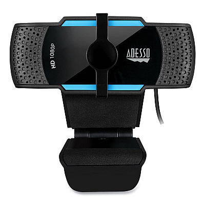 Adesso CyberTrack H5 1080P HD USB AutoFocus Webcam with Microphone, 1920 Pixels x 1080 Pixels, 2.1 Mpixels, Black