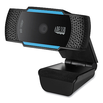 Adesso CyberTrack H5 1080P HD USB AutoFocus Webcam with Microphone, 1920 Pixels x 1080 Pixels, 2.1 Mpixels, Black