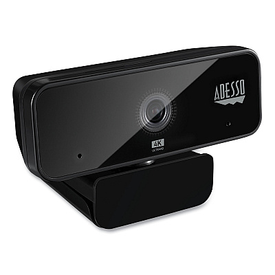 Adesso CyberTrack H6 4K USB Fixed Focus Webcam with Microphone, 3840 Pixels x 2160 Pixels, 8 Mpixels, Black