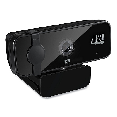 Adesso CyberTrack H6 4K USB Fixed Focus Webcam with Microphone, 3840 Pixels x 2160 Pixels, 8 Mpixels, Black