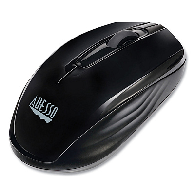 Adesso iMouse S50 Wireless Mini Mouse, 2.4 GHz Frequency/33 ft Wireless Range, Left/Right Hand Use, Black (ADEIMOUSES50B)