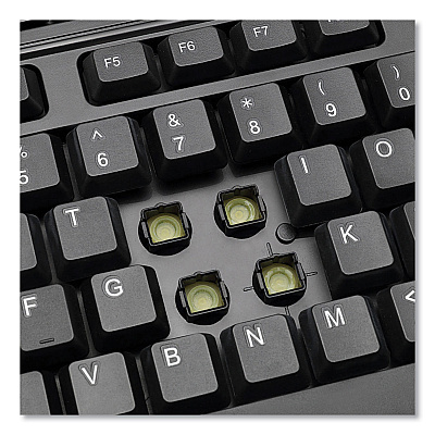 Adesso WKB-1320CB Antimicrobial Wireless Desktop Keyboard and Mouse, 2.4 GHz Frequency/30 ft Wireless Range, Black
