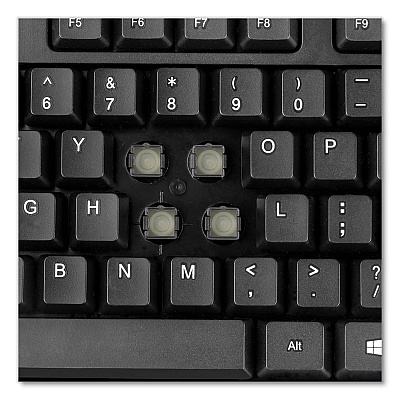 Adesso WKB-1320CB Antimicrobial Wireless Desktop Keyboard and Mouse, 2.4 GHz Frequency/30 ft Wireless Range, Black