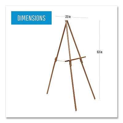 MasterVision Oak Display Tripod Easel, 60" High, Wood/Brass (BVCFLX06203MV)