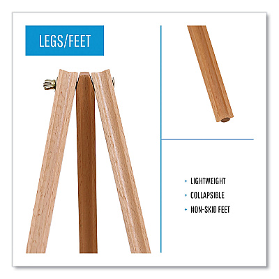 MasterVision Oak Display Tripod Easel, 60" High, Wood/Brass (BVCFLX06203MV)