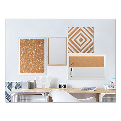 MasterVision Positive Flow Neutrals Message Board Set: (2) Bulletin, (1) Bulletin/Dry Erase, (1) Magnetic Dry Erase, Assorted Sizes (BVCSOR032)