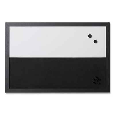 MasterVision Black/White Message Board Set: (1) Bulletin, (1) Bulletin/Chalk Planner, (1) Bulletin/Dry Erase, Assorted Sizes, Black Frames (BVCSOR033)