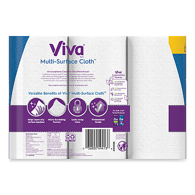Viva Multi-Surface Cloth Choose-A-Sheet Kitchen Roll Paper Towels 2-Ply, 11 x 5.9, White, 83/Roll, 6 Rolls/Pack, 4 Packs/Carton (KCC49413)
