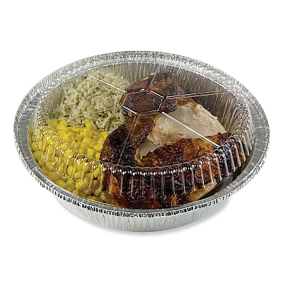 Boardwalk Round Aluminum To-Go Container Lids, Dome Lid, 9", Clear, Plastic, 500/Carton (BWKROUND9CLID)