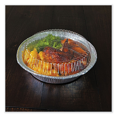 Boardwalk Round Aluminum To-Go Container Lids, Dome Lid, 7", Clear, Plastic, 500/Carton (BWKROUND7CLID)