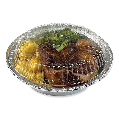 Boardwalk Round Aluminum To-Go Container Lids, Dome Lid, 7", Clear, Plastic, 500/Carton (BWKROUND7CLID)