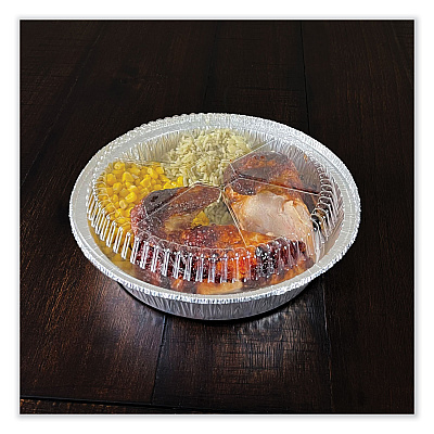 Boardwalk Round Aluminum To-Go Container Lids, Dome Lid, 9", Clear, Plastic, 500/Carton (BWKROUND9CLID)