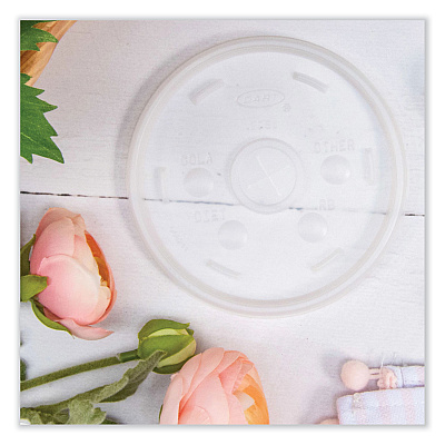 Dart Cold Cup Lids, Fits 8 to 32 oz Cups/Containers, Translucent, 100/Sleeve, 10 Sleeves/Carton (DCC20SL)