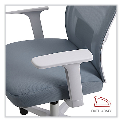 Workspace by Alera Mesh Back Fabric Task Chair, Supports Up to 275 lb, 17.32" to 21.1" Seat Height, Seafoam Blue Seat/Back (ALEWS42B77)