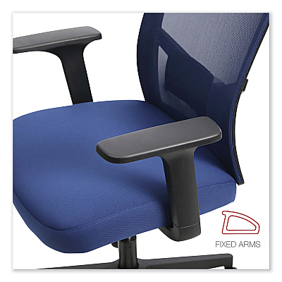 Workspace by Alera Mesh Back Fabric Task Chair, Supports Up to 275 lb, 17.32" to 21.1" Seat Height, Navy Seat, Navy Back (ALEWS42B27)