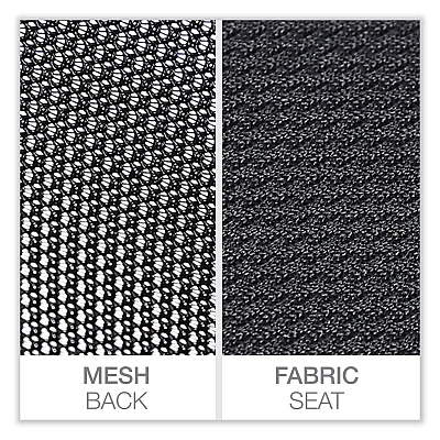 Workspace by Alera Mesh Back Fabric Task Chair, Supports Up to 275 lb, 17.32" to 21.1" Seat Height, Black Seat, Black Back (ALEWS42B17)