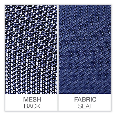 Workspace by Alera Mesh Back Fabric Task Chair, Supports Up to 275 lb, 17.32" to 21.1" Seat Height, Navy Seat, Navy Back (ALEWS42B27)