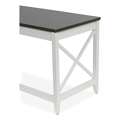Workspace by Alera Farmhouse Writing Desk, 47.24" x 23.62" x 29.53", Gray (ALEWSF4824GY)