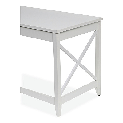 Workspace by Alera Farmhouse Writing Desk, 47.24" x 23.62" x 29.53", White (ALEWSF4824WT)