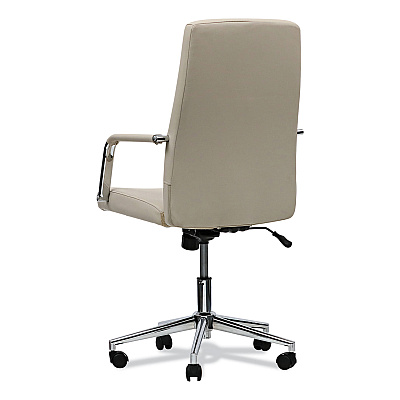Workspace by Alera Leather Task Chair, Supports Up to 275 lb, 18.19" to 21.93" Seat Height, White Seat, White Back (ALEWS4106)